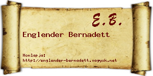 Englender Bernadett névjegykártya